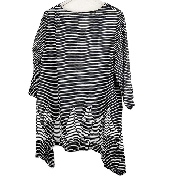 Indigo Soul Black & White Pinstripe Nautical Boat Cover Up Size 2XL - Picture 6 of 6